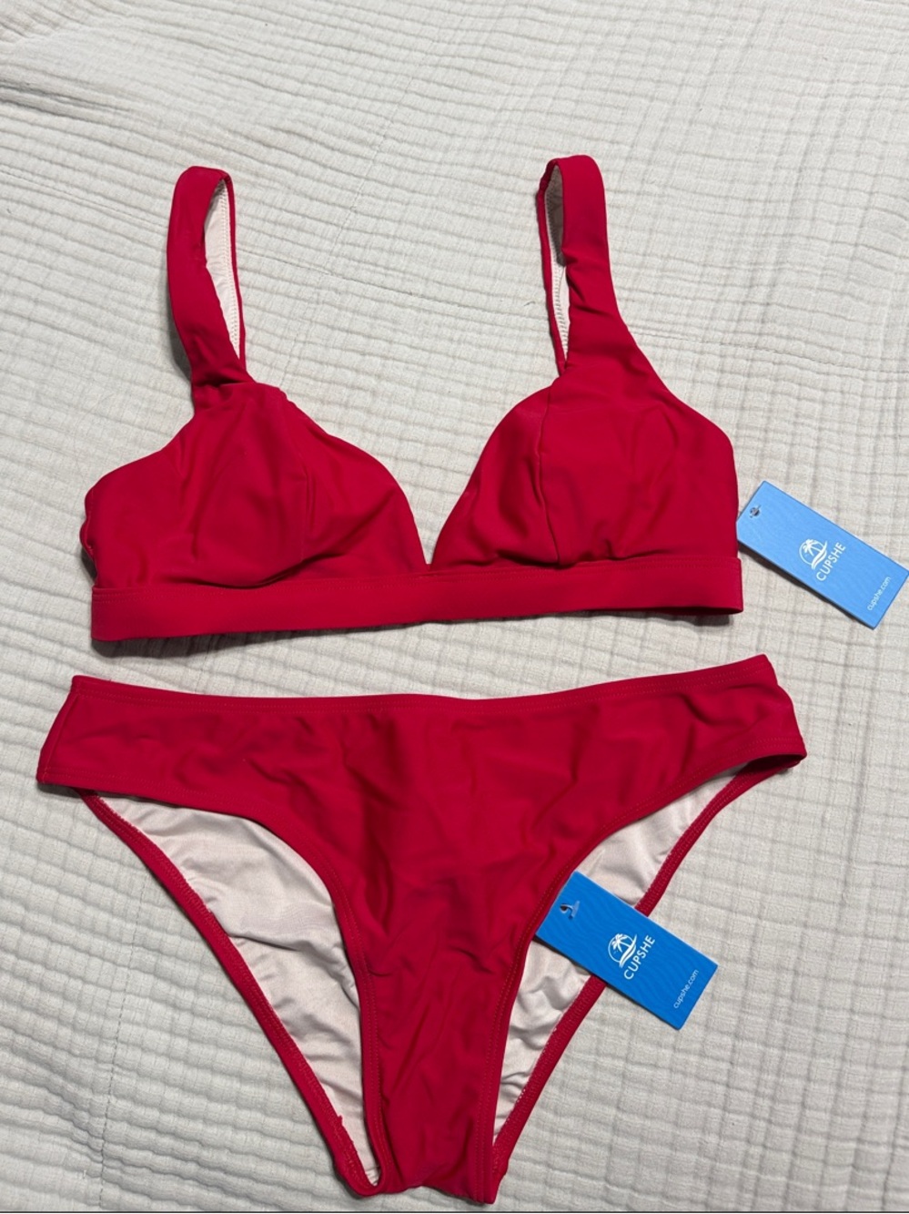 Cupshe Hot Pink Classic Bikini Set